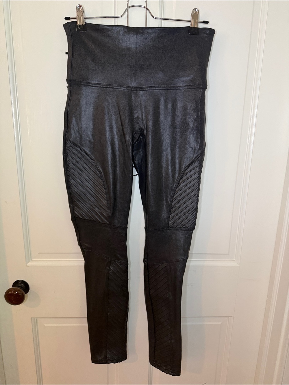 SPANX Black Moto Faux Leather High-Waist Leggings